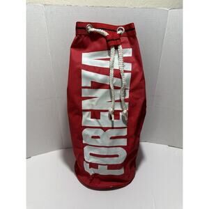 Vintage 1980s Large FORENZA Duffle Travel Camping‎ Bag Sports RETRO Red 25” Tall